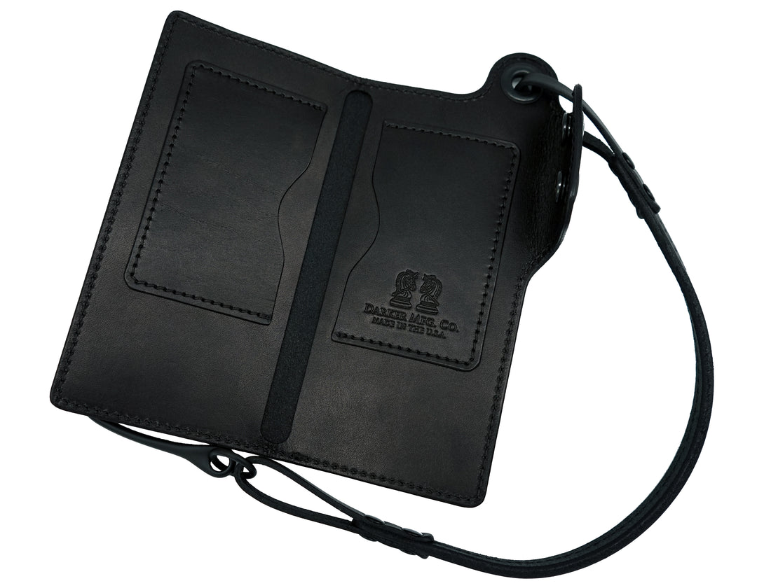 ◇DAKS◇ [EMILA] Black chain DD logo cowhide card wallet DCH Vintage~leather~biker Chain~wallet~old~70's~stock~6